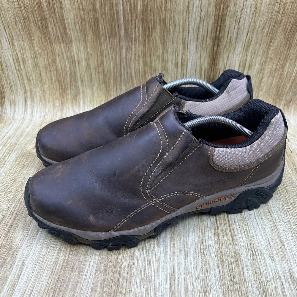 Merrell Moab Rover Men's Size 12 Kangaroo Brown Leather Slip On Vibram J21307